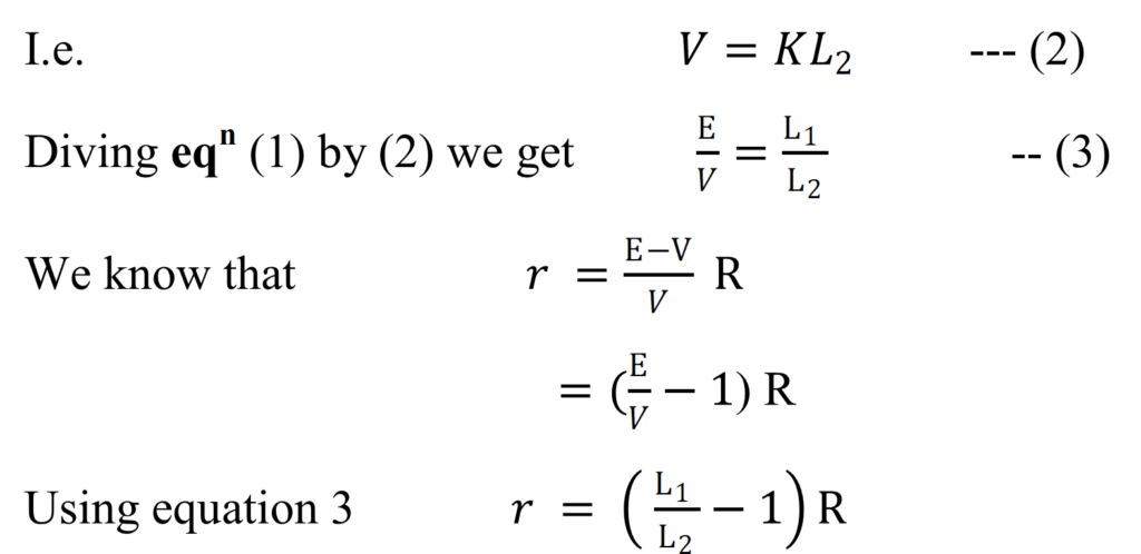 To determine the internal resistance of a cell