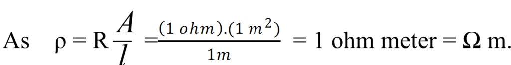 unit of resistivity