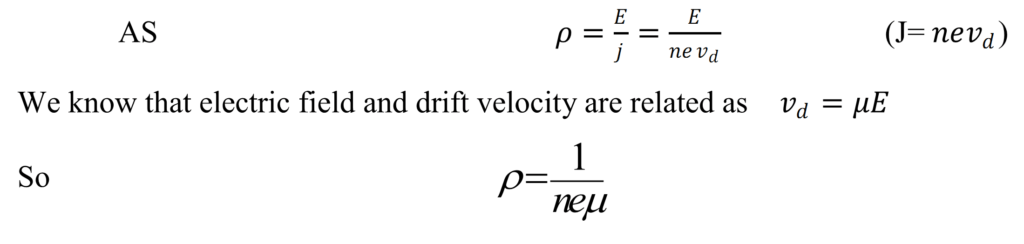 Resistivity in term of electron mobility